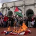 Pro-Palestinian Protesters Burn U.S. Flag During Netanyahu Speech in DC, Paint “Hamas is Coming” as Nearly 100 Democrats Boycott Israeli PM’s Address
