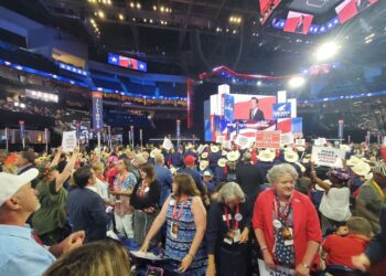 Members of Illinois Delegation Turn Their Backs on Rep. Matt Gaetz During his Primetime Speech at the RNC Convention